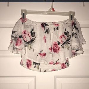 Off the shoulder crop top blouse